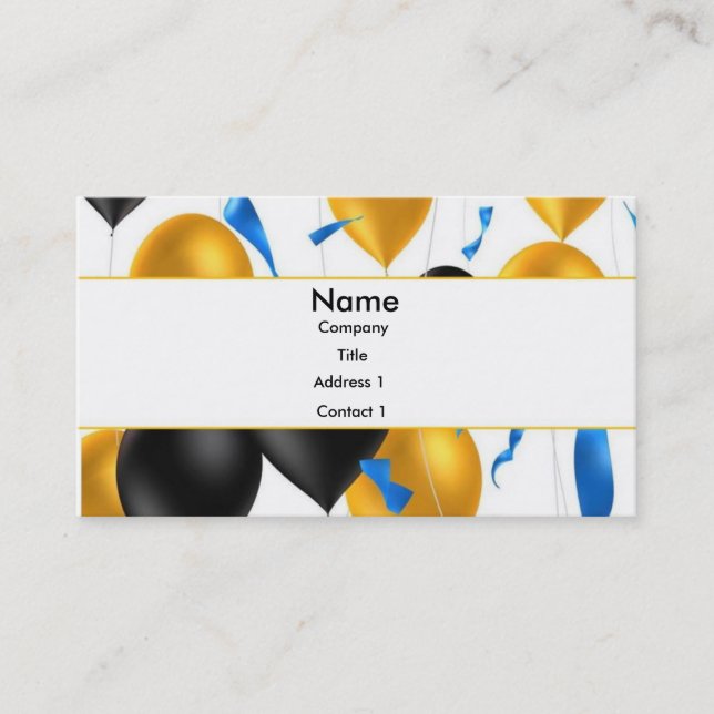 Party Planner Business Card (Front)