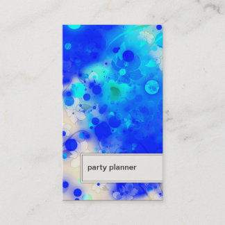 Party Planner Business Card Abstract Dots & Flower