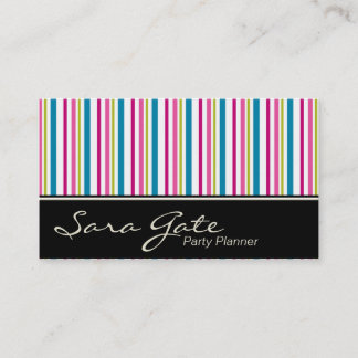 Party Planner Business Card - Colourful Stripes