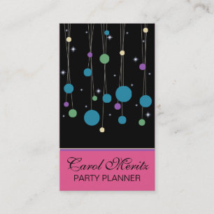 Party Planner Business Card - Dots & Stars