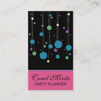 Party Planner Business Card - Dots & Stars