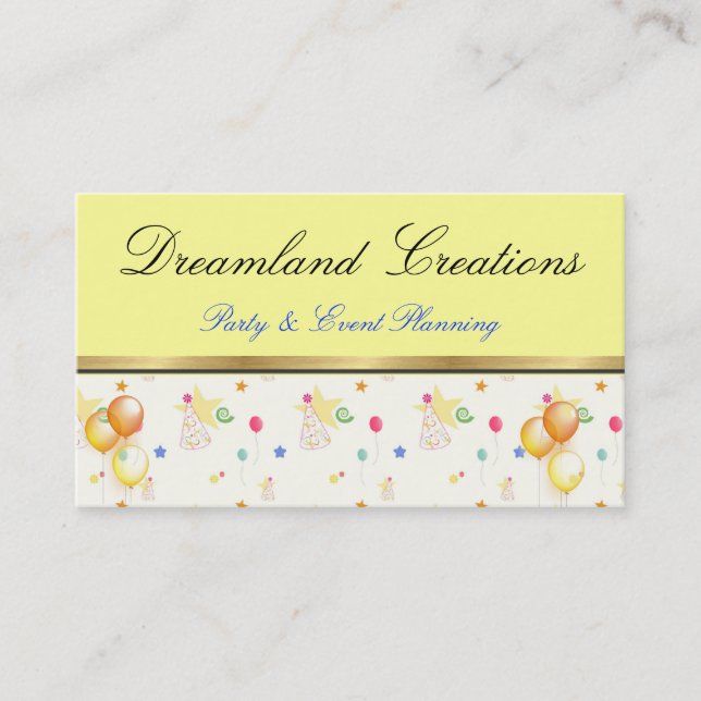 PARTY PLANNER BUSINESS CARDS (Front)