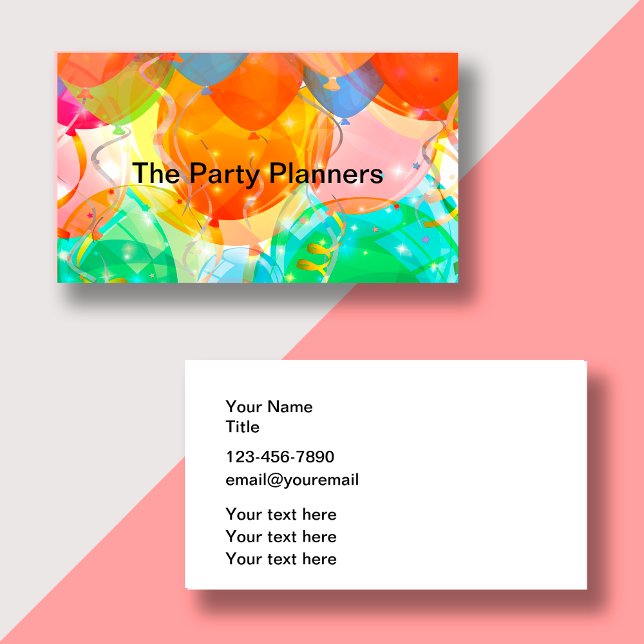 Party Planner Business Cards (Creator Uploaded)