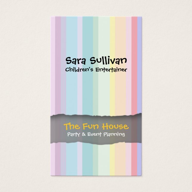 Party Planner Special Skills Service PastelStripes (Front)