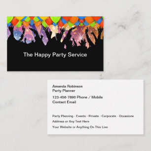 Party Planning And Entertainment Service Business Card