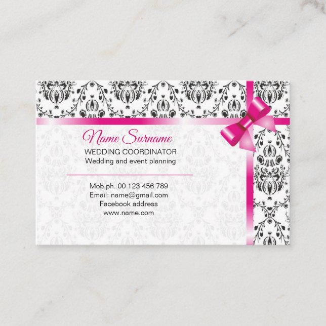 Party Planning and Wedding Day Coordination Business Card (Front)