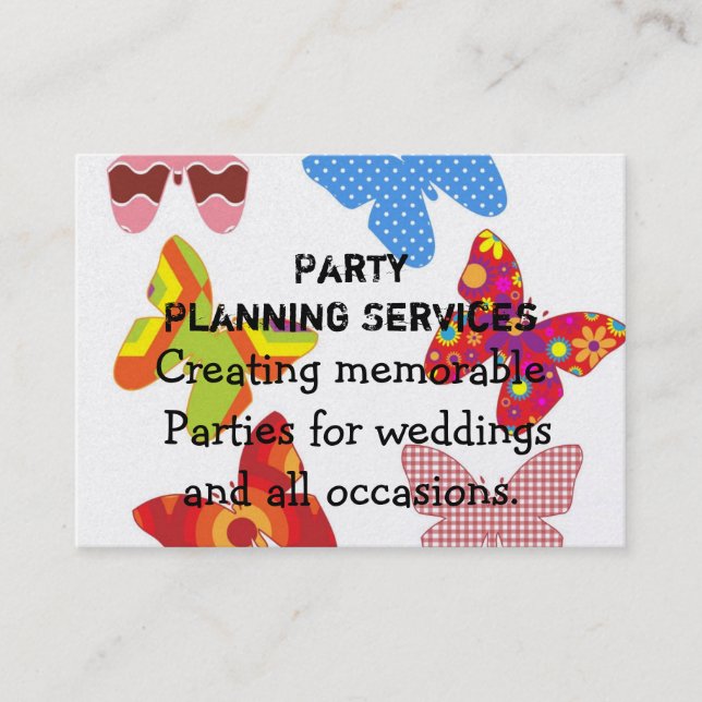 Party Planning Business Card (Front)