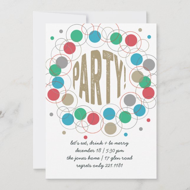 Party Polka Dots Invitation (Front)