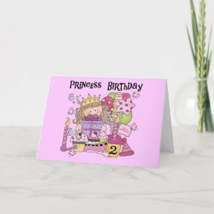 Party Princess 2nd Birthday Tshirts and Gifts Card