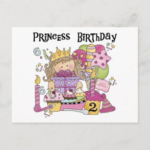 Party Princess 2nd Birthday Tshirts and Gifts Invitation Postcard