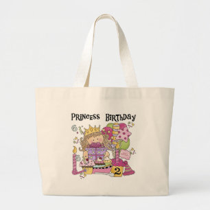 Party Princess 2nd Birthday Tshirts and Gifts Large Tote Bag
