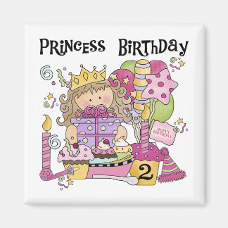 Party Princess 2nd Birthday Tshirts and Gifts Magnet