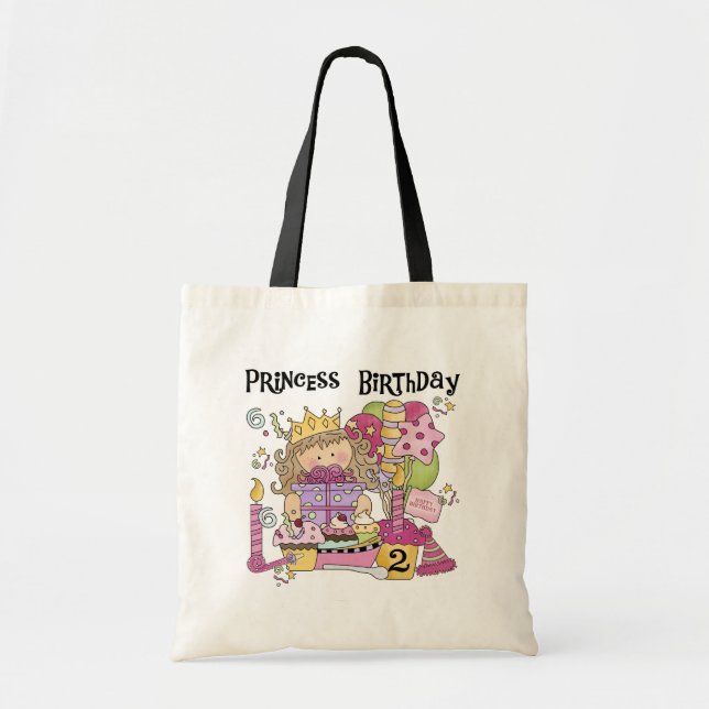 Party Princess 2nd Birthday Tshirts and Gifts Tote Bag (Front)