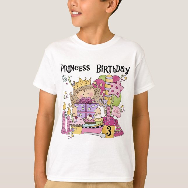 Party Princess 3rd Birthday Tshirts and Gifts (Front)