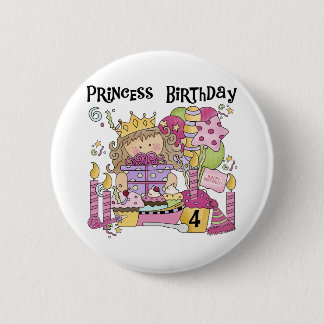 Party Princess 4th Birthday Tshirts and gifts 6 Cm Round Badge