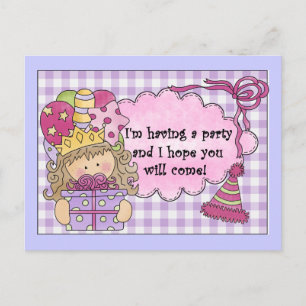 Party Princess Birthday Invitations