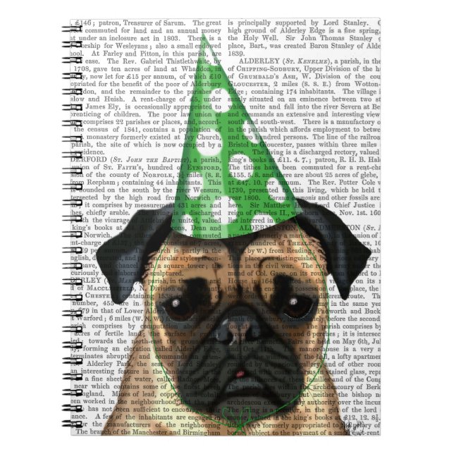 Party Pug 2 Spiral Notebook (Front)