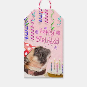 Party Pug and Birthday Cake Gift Tags