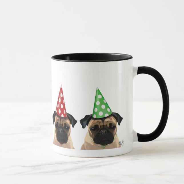 Party Pugs Pair Mug (Right)