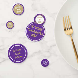 Party!! Purple Class Reunion table confetti