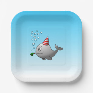 Party-ready whale paper plate