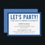 PARTY RECEPTION INFO simple modern bold royal blue Invitation<br><div class="desc">by kat massard >>> www.simplysweetPAPERIE.com <<< A simple design for your PARTY CARDS - to match your main invitations. Love the design, but would like to see some changes - another colour scheme, product, add a photo or adapted for a different occasion - no worries simply contact me, KAT@SIMPLYSWEETPAPERIE.COM I...</div>