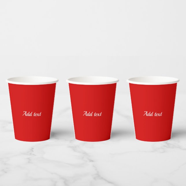 Party red solid colour, Template,  Paper Cups (Multi)