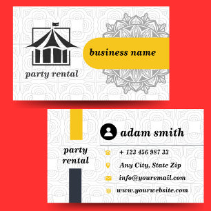 party rental business cards