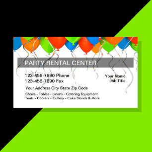 Party Rental Business Cards