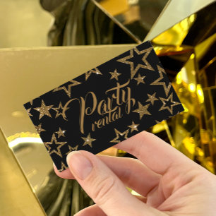 Party Rental Catering Equipment Fancy Star Black Business Card