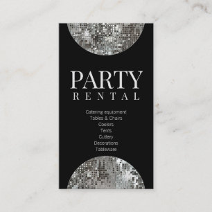 Party Rental Tableware Star Disco Ball Black Card
