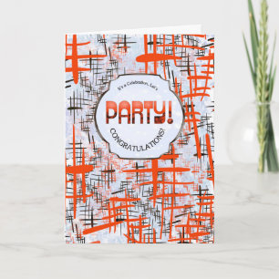 Party! Retro Modern Congratulations Card