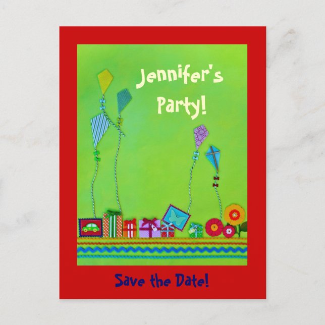 Party Save the Date Announcement Postcard (Front)