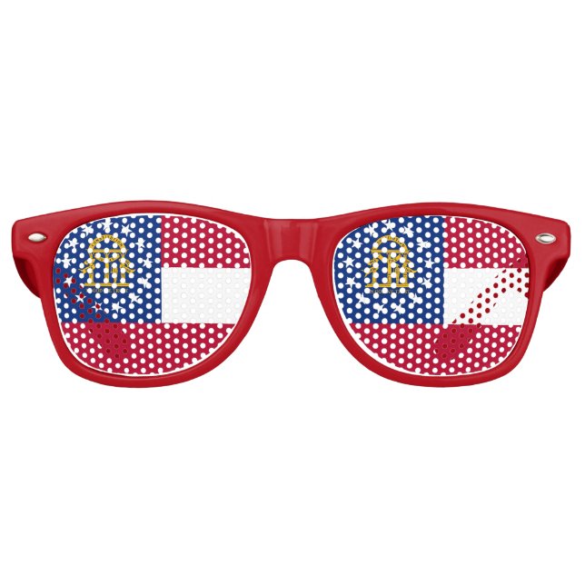 Party Shades Sunglasses with flag of Georgia, USA (Front)