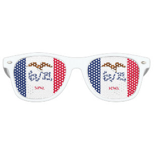 Party Shades Sunglasses with flag of Iowa, USA