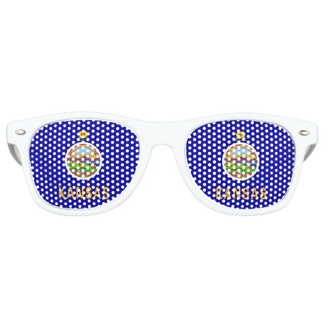 Party Shades Sunglasses with flag of Kansas, USA (Front)