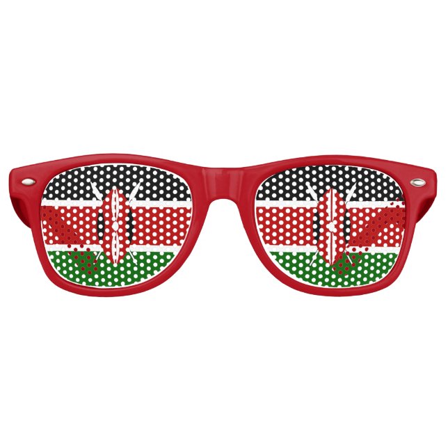Party Shades Sunglasses with flag of Kenya (Front)