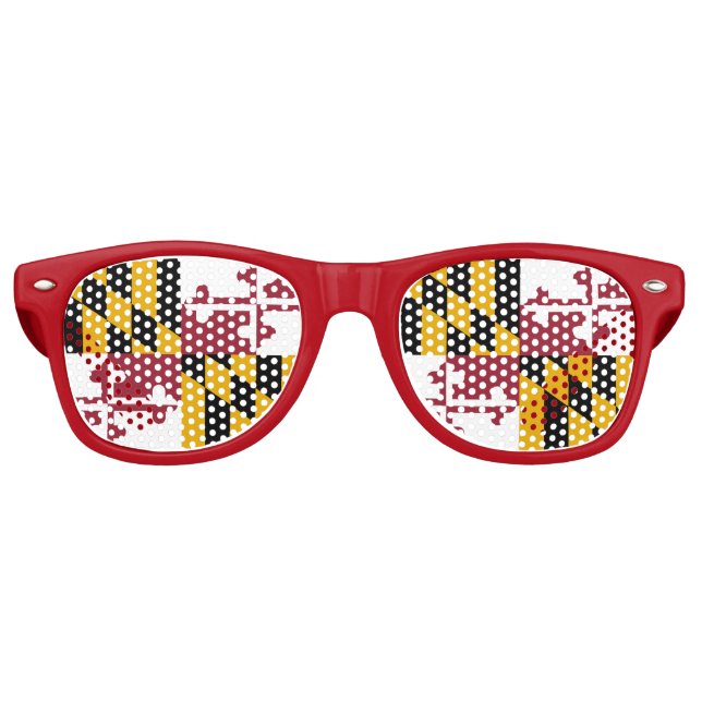 Party Shades Sunglasses with flag of Maryland USA (Front)