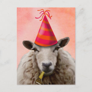 Party Sheep 2 Invitation Postcard