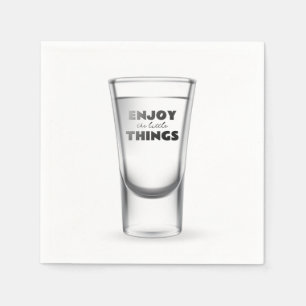 Party Shot Glass With Text Napkin