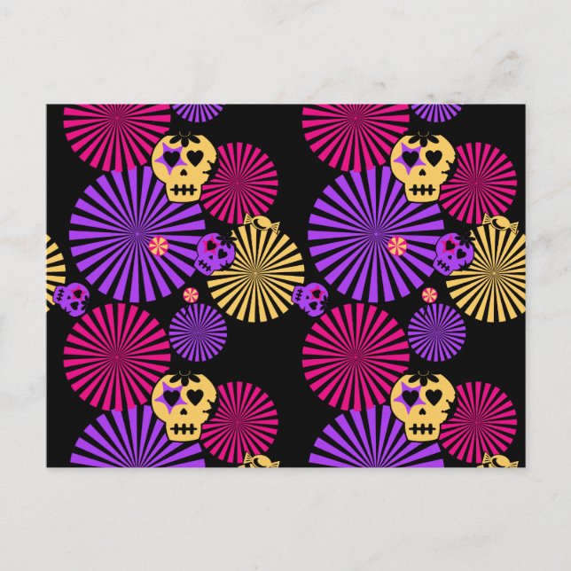 Party skulls postcard (Front)