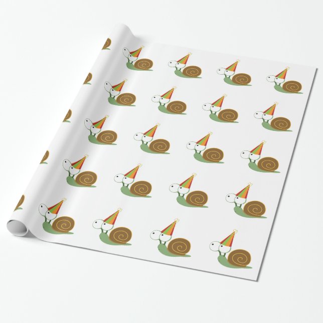Party Snail Wrapping Paper (Unrolled)