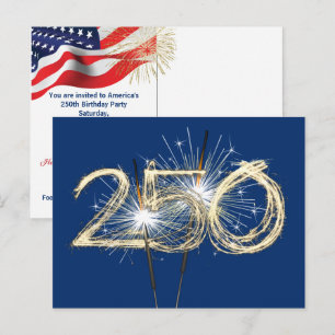 Party Sparklers For America's 250th Birthday Postcard