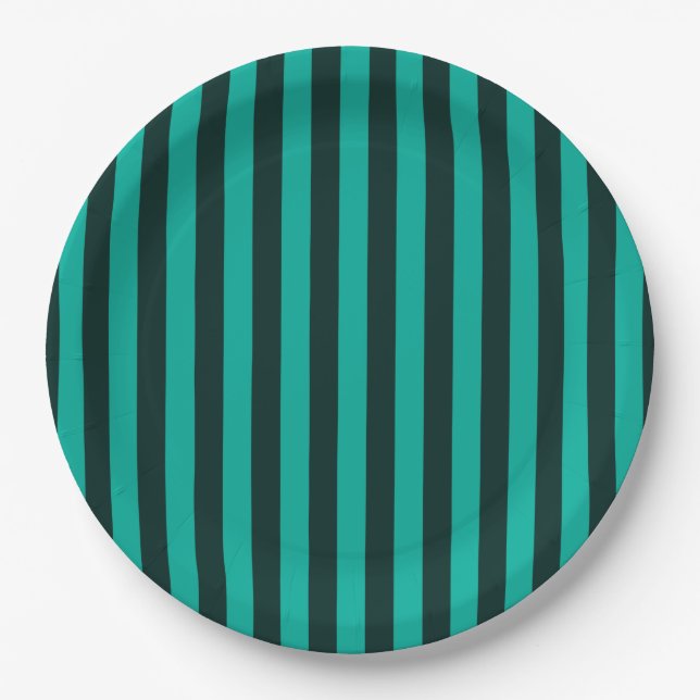 Party Spirit Design Graphics Stripes Paper Plate (Front)