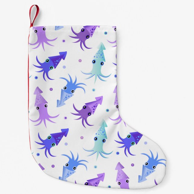 Party Squid Pattern Small Christmas Stocking (Front)