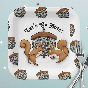 Party Squirrels Let's Go Nuts Paper Plate
