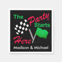 Party Starts Here Race Flag Name Personalised