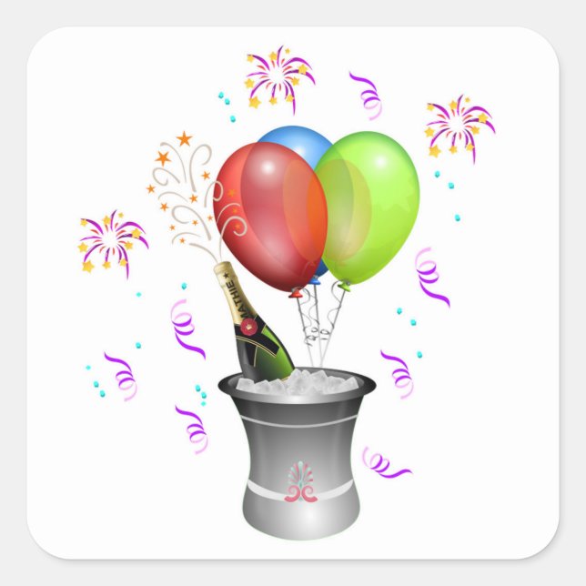 Party Stickers/Sqaure Square Sticker (Front)