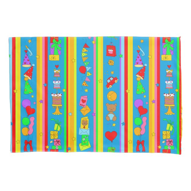 Party Stripe-Repeated Pillowcase (Front)