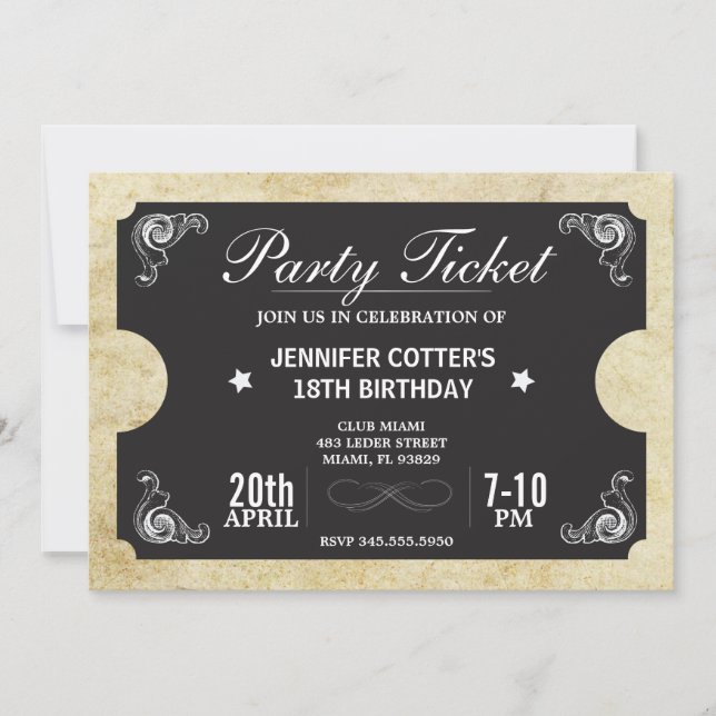 Party Ticket Invitation (Front)